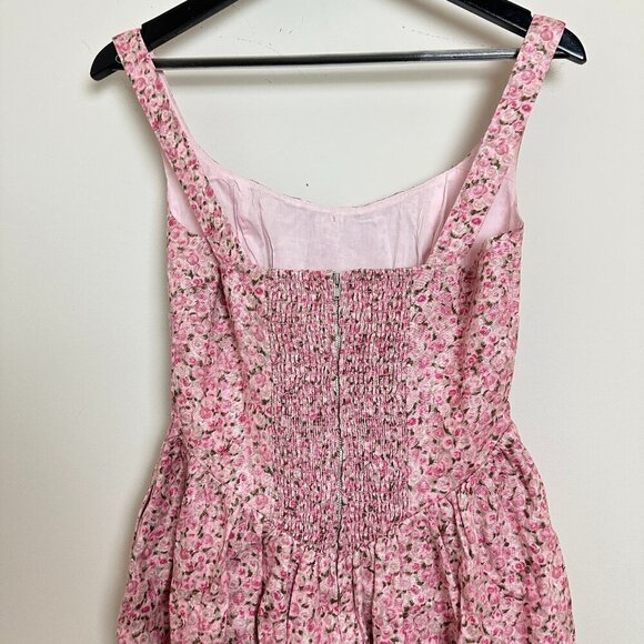 REFORMATION Daria Linen Mini Dress in Rosin Size US 4 - Picture 9 of 15